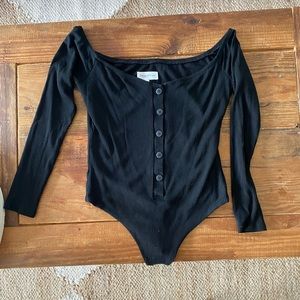 Privacy Please Long Sleeve Off the Shoulder body suit